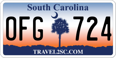 SC license plate OFG724
