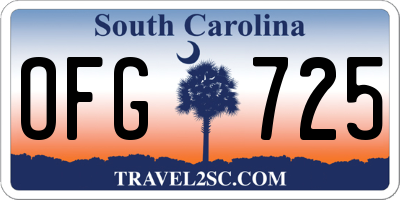 SC license plate OFG725
