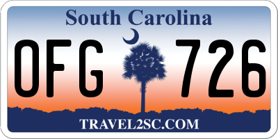 SC license plate OFG726
