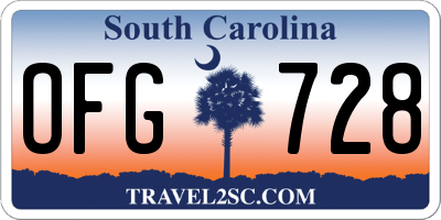 SC license plate OFG728