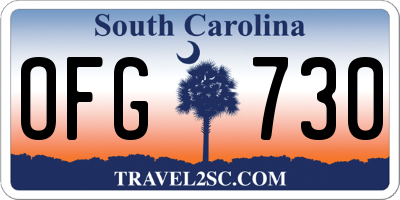 SC license plate OFG730