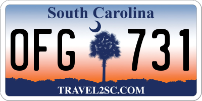 SC license plate OFG731