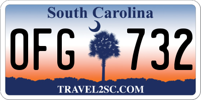 SC license plate OFG732