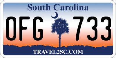 SC license plate OFG733