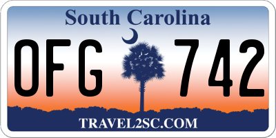 SC license plate OFG742