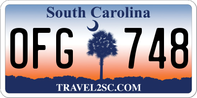 SC license plate OFG748