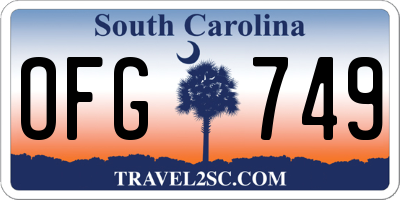 SC license plate OFG749