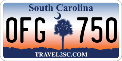 SC license plate OFG750
