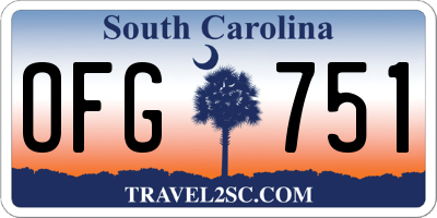 SC license plate OFG751