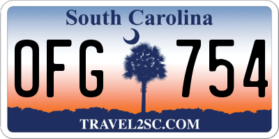 SC license plate OFG754