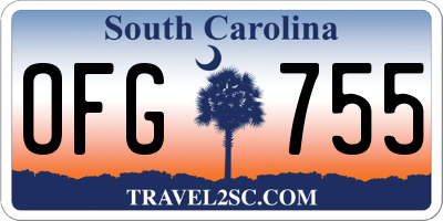 SC license plate OFG755