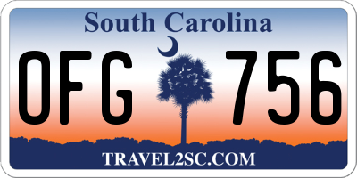 SC license plate OFG756
