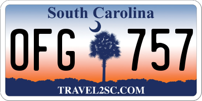 SC license plate OFG757