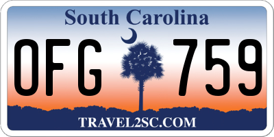 SC license plate OFG759