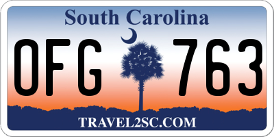 SC license plate OFG763