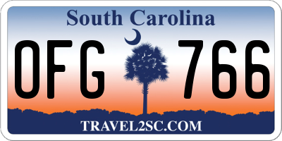 SC license plate OFG766