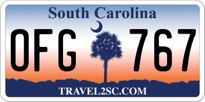 SC license plate OFG767