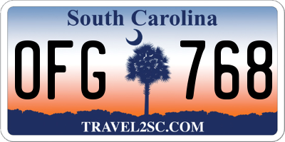 SC license plate OFG768