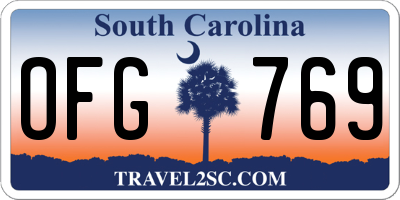 SC license plate OFG769