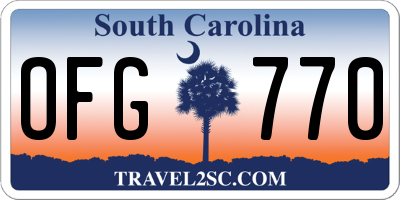 SC license plate OFG770