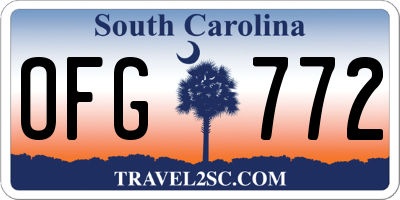 SC license plate OFG772