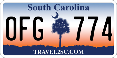 SC license plate OFG774