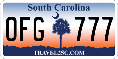SC license plate OFG777