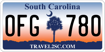SC license plate OFG780