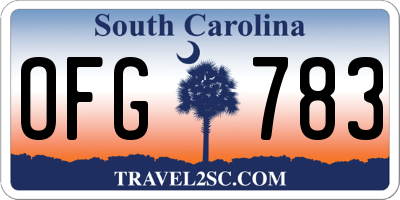 SC license plate OFG783