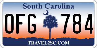 SC license plate OFG784