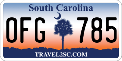 SC license plate OFG785