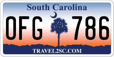 SC license plate OFG786
