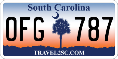 SC license plate OFG787