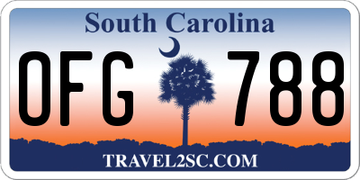 SC license plate OFG788