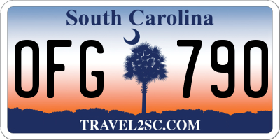SC license plate OFG790