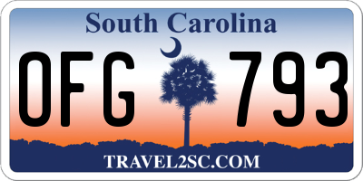 SC license plate OFG793