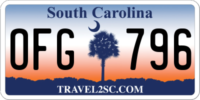 SC license plate OFG796
