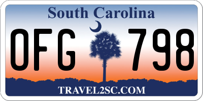 SC license plate OFG798