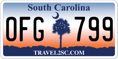 SC license plate OFG799
