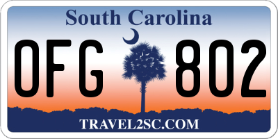 SC license plate OFG802