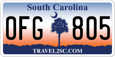 SC license plate OFG805