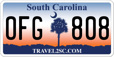 SC license plate OFG808