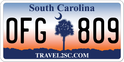 SC license plate OFG809