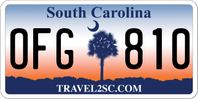 SC license plate OFG810