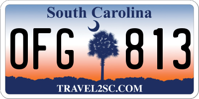 SC license plate OFG813