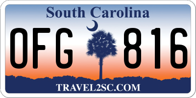 SC license plate OFG816
