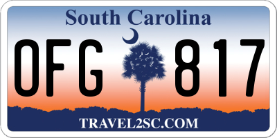 SC license plate OFG817