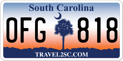 SC license plate OFG818
