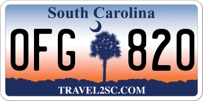 SC license plate OFG820