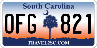 SC license plate OFG821
